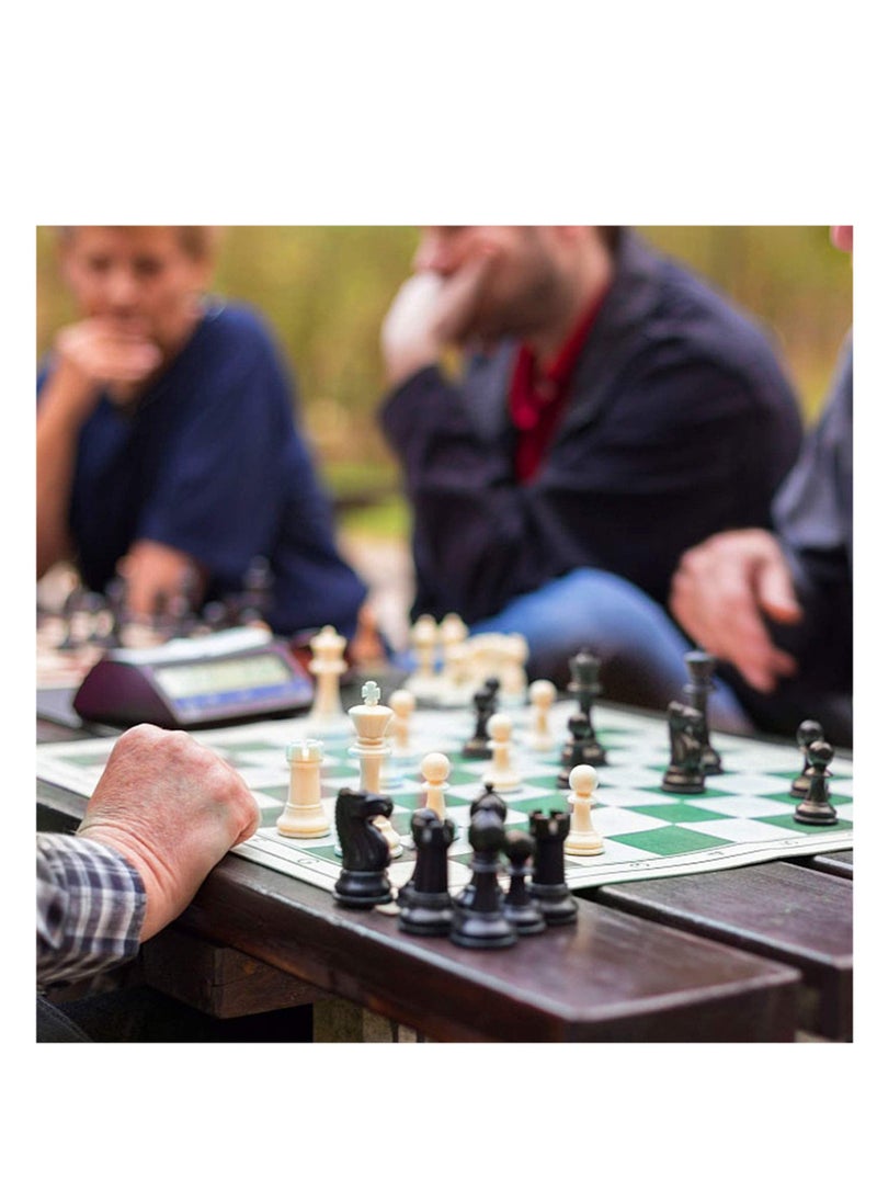 SYOSI - Portable Chess & Checkers Set, 2 in 1 Travel Board Games for Kids and Adults, Folding Roll up Chess Game Sets,Tournament Thick Mousepad Mat with Storage Bag - Image 1