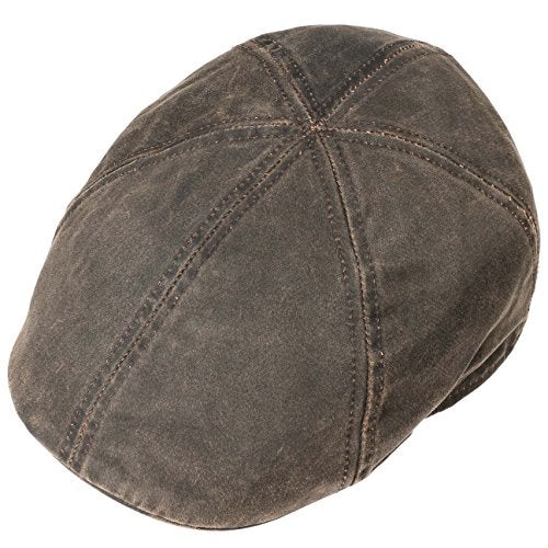 Stetson Level Distressed Cotton Duckbill Flat Cap Extra Large Brown - Image 2