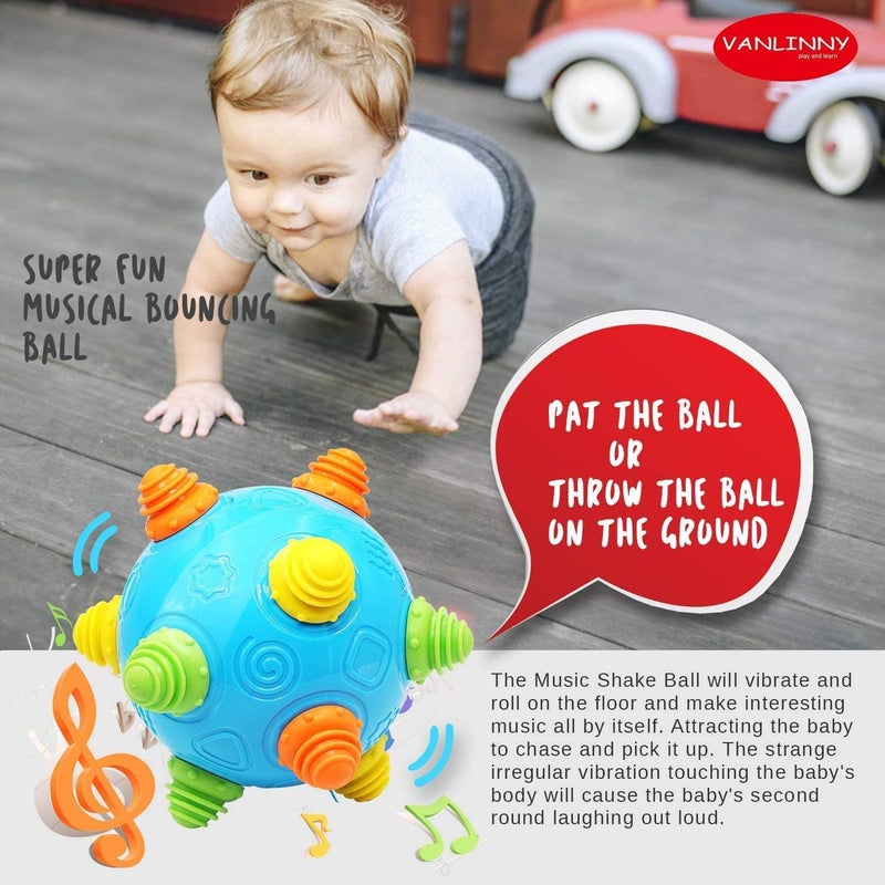 VANLINNY Crawling Baby Toy-Infant Tummy Time Toys 12-36 Mths, Interactive Toddlers Musical Ball, Bumble Ball for Babies 3-6 6-12, Sensory Toy for Development, Learning 1st Birthday Gift for Girls Boys - Image 4