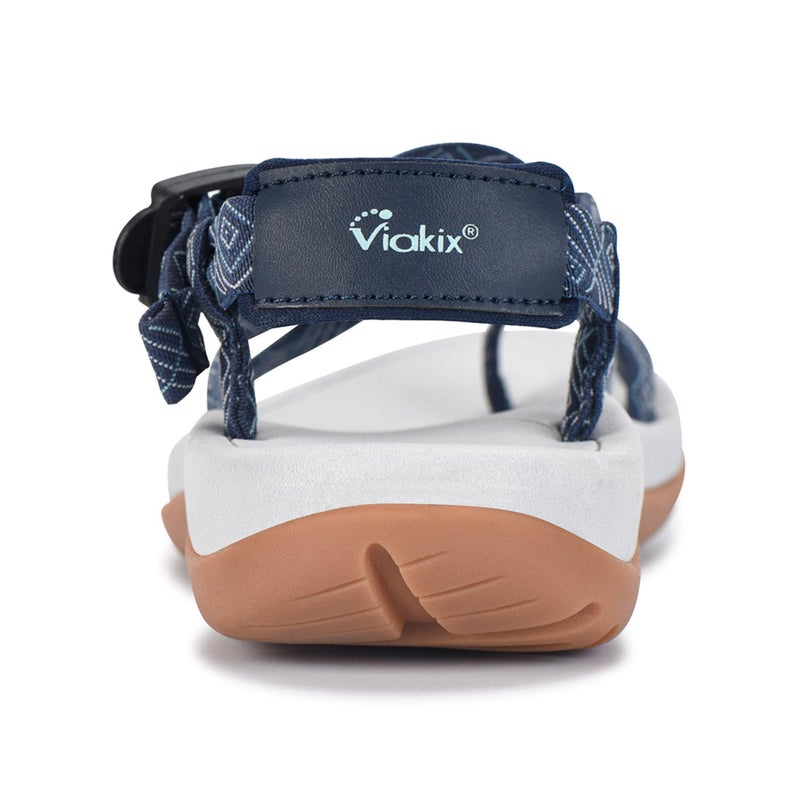 Viakix Womens Walking Sandals: Cute Stylish Comfy Athletic Sport Outdoor Hiking Sandal for Trekking Water Wide Width Beach, Blue 9 - Image 4