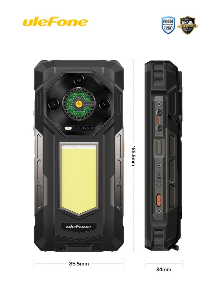 أوليفون هاتف Armor 33 فائق المتانة NFC (12+12) +512GB | شاشة FHD+ زجاج Gorilla® 5 | بطارية ضخمة 25500mAh + شحن سريع 66W | ضوء تحذيري LED متعدد الاستخدامات | رؤية ليلية بالأشعة تحت الحمراء 64MP | IP69K - IP68 - Image 5