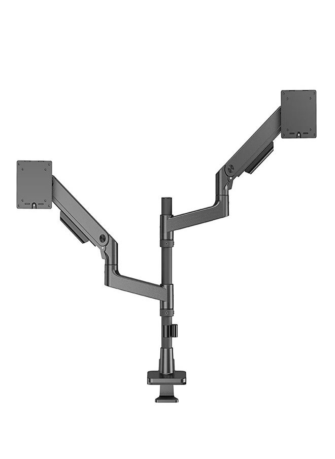 Skill Tech SH81 C024P Noteworthy Pole-Mounted Heavy-Duty Gas Spring Dual Monitor Arm for 17"-49" Screens, VESA 100x100, 20kg Load Capacity – Black  - Image 2