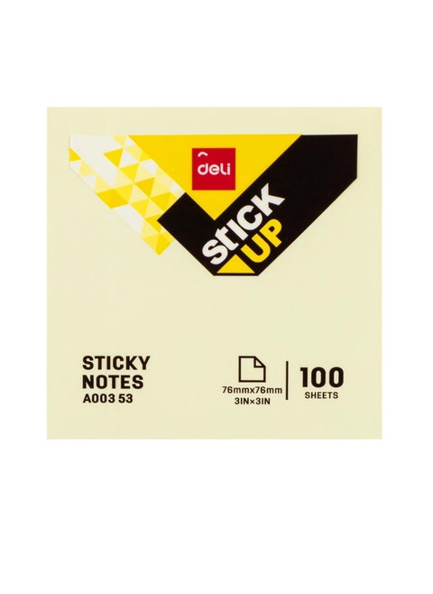 Deli Sticky Note Yellow 76x76 Mm 3x3 1x100 1x12 ( 12 sticky notes)1200 pcs