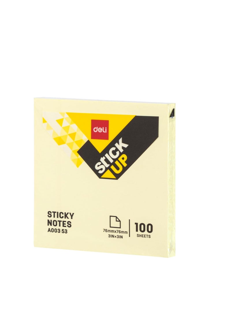 Deli Sticky Note Yellow 76x76 Mm 3x3 1x100 1x12 ( 12 sticky notes)1200 pcs