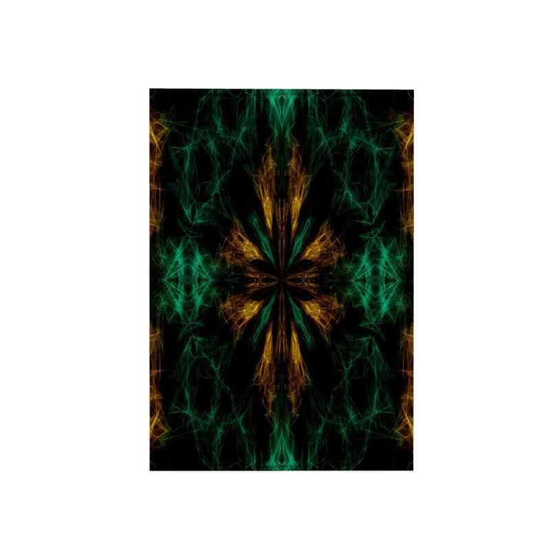 3dRose Towel, Emerald Green and Gold Dreamscapes Design 2 - Image 1