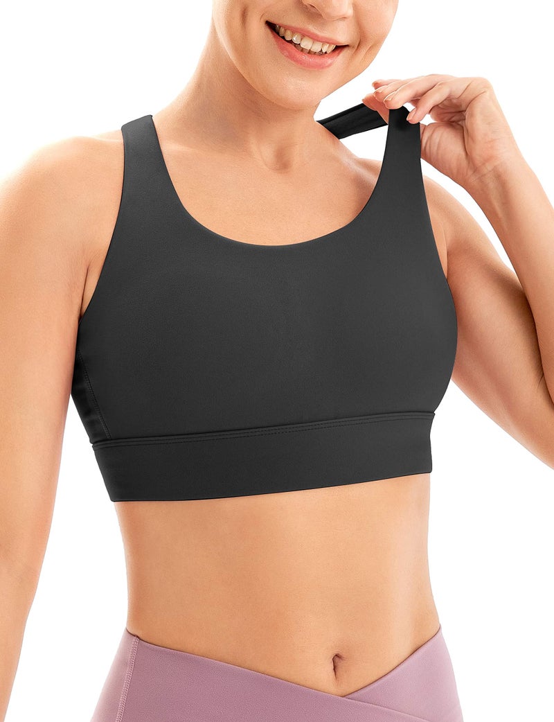 IUGA Sports Bras for Women High Support Large Bust High Impact Womens Sports Bras Strappy Padded Sports Bra Black - Image 3