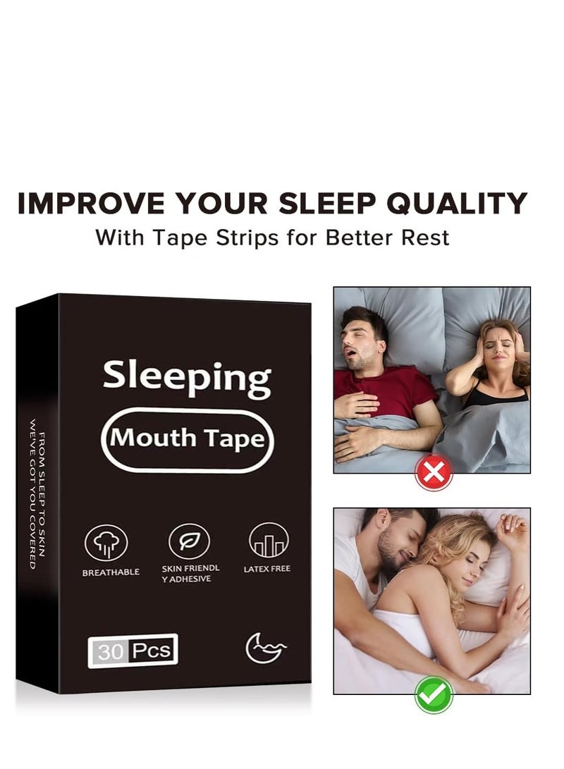 Sleeping Mask 30 Pack Sleep Strips,Yakiter Sleep Tape, Mouth Tape for Sleeping Specially Designed for Lip Contact,Mouth Sleep Tape for Improved Nasal Breathing and Reduced Snoring- Stop Snoring Aids for Women  Men - Image 4