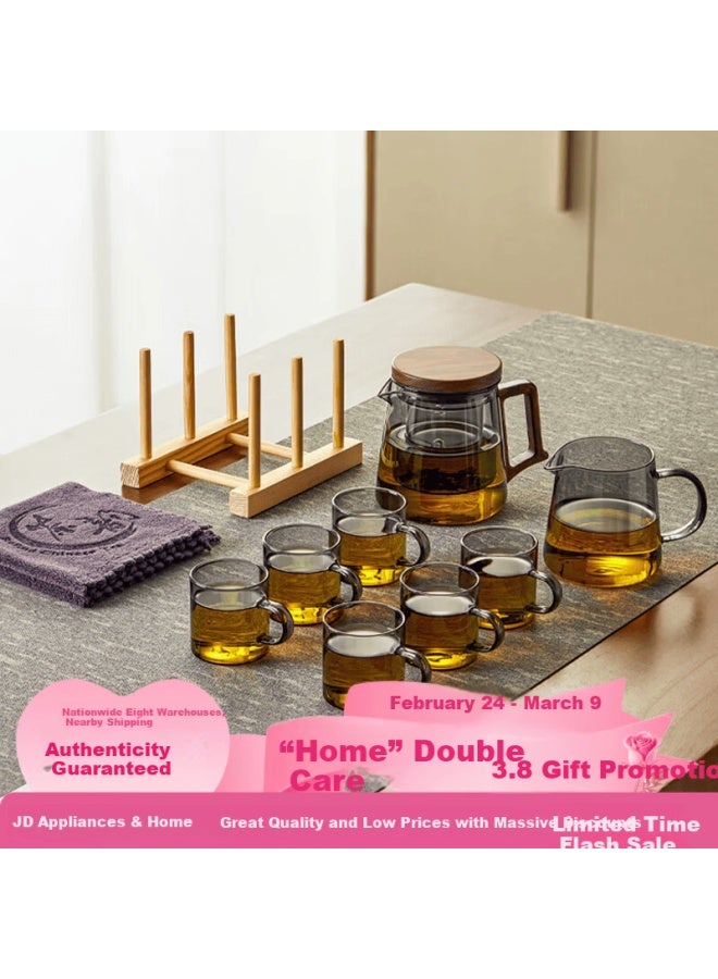 Yihutea Yihu Tea Glass Tea Set Home Tea Tray Office Kung Fu Tea Cup Brewing Tea Maker Complete Tea Water Separation Drinking Cup - Image 1