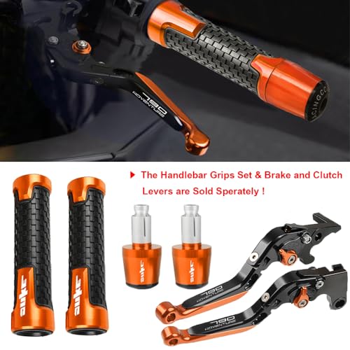 FREAXLL 790 Adv Motocycle Brake Clutch Levers Set Foldable CNC Brake Levers Extendable for 790 Adventure/R/S 2019 - Black/Orange - Image 2