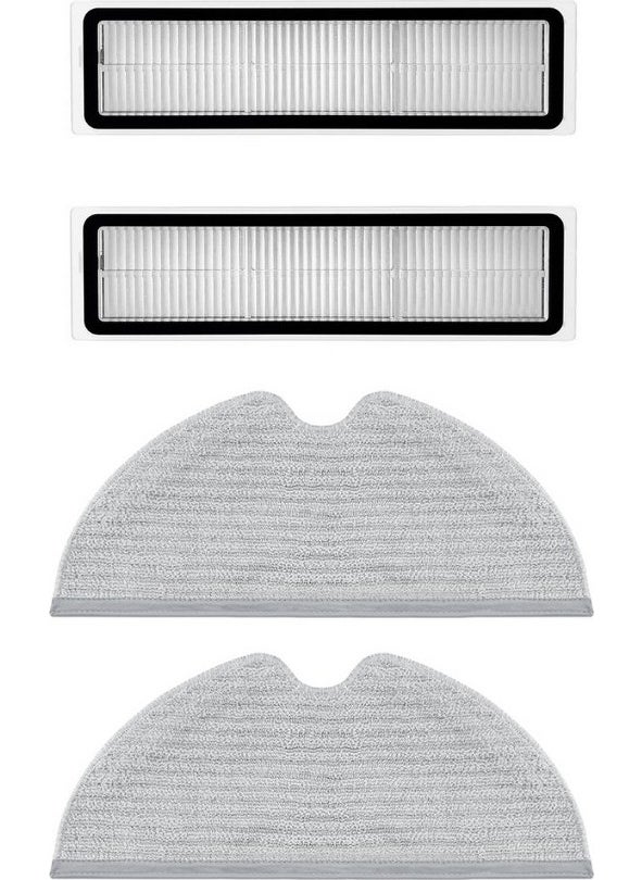 robotyedek - Xiaomi Dreame D9 Compatible 2 Pieces Hepa Filter + 2 Pieces Full Mop - Image 1