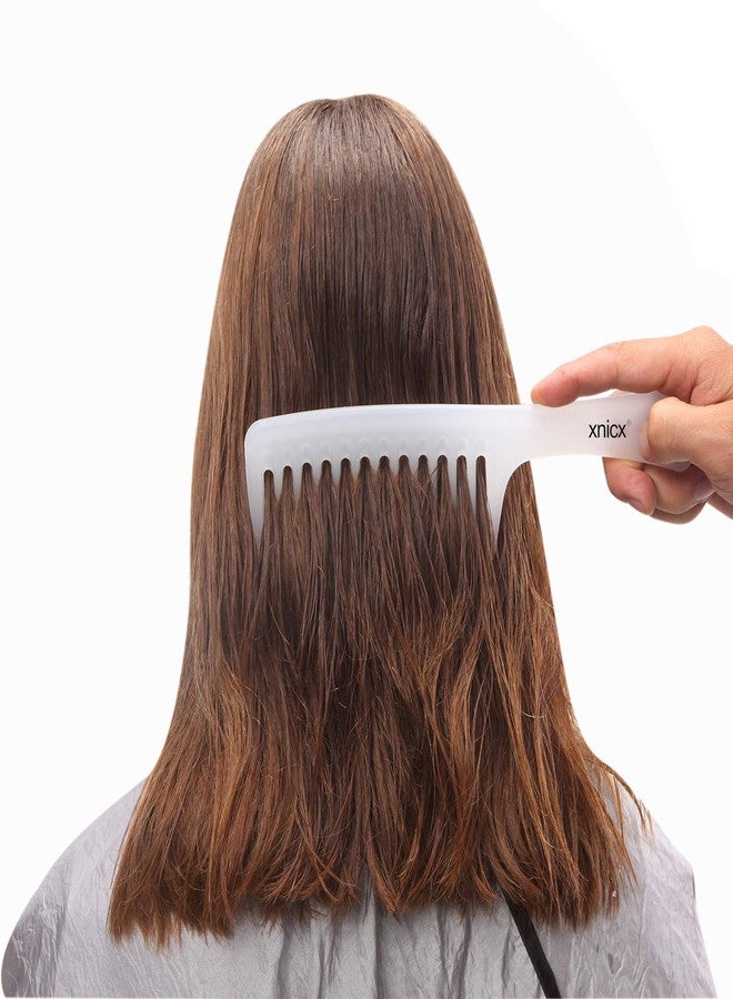 xnicx 3pcs Wide Tooth Detangling Hair Comb Set - Curly, Wet, Thick Hair - Care Handgrip Styling Comb for Women, Men (White) - Image 2