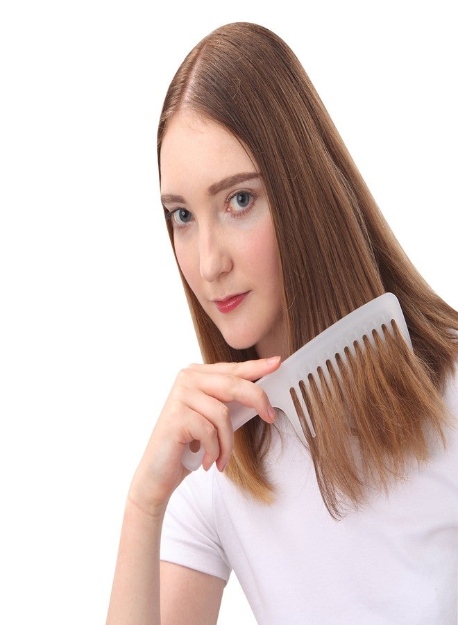 xnicx 3pcs Wide Tooth Detangling Hair Comb Set - Curly, Wet, Thick Hair - Care Handgrip Styling Comb for Women, Men (White) - Image 4