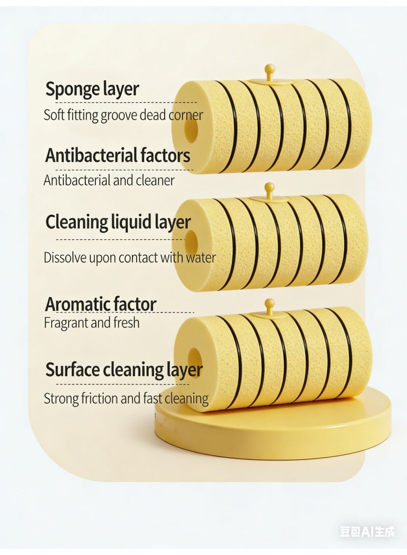 Lazy Cleaning Essential: 24-Pack Lemon-Scented Disposable Toilet Brush Refills, Rinses Clean in One Go - Image 2