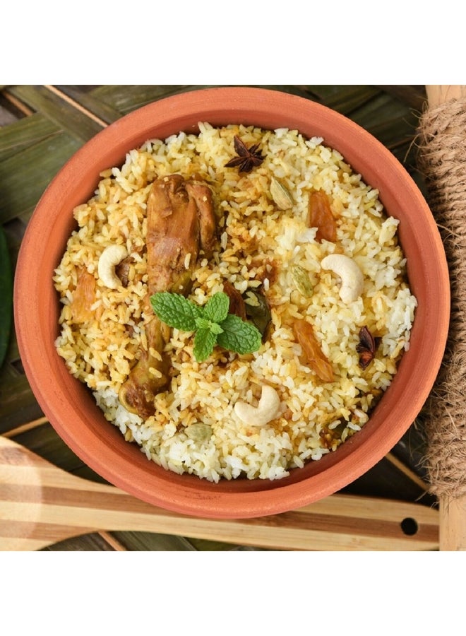 Elizi Round Shape Heat Resistant Full Natural Handmade Clay Pot Brown 2.6 L EL-205 - Image 2