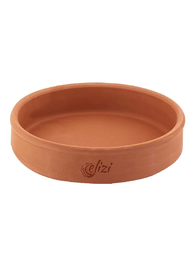 Elizi Round Shape Heat Resistant Full Natural Handmade Clay Pot Brown 2.6 L EL-205 - Image 1