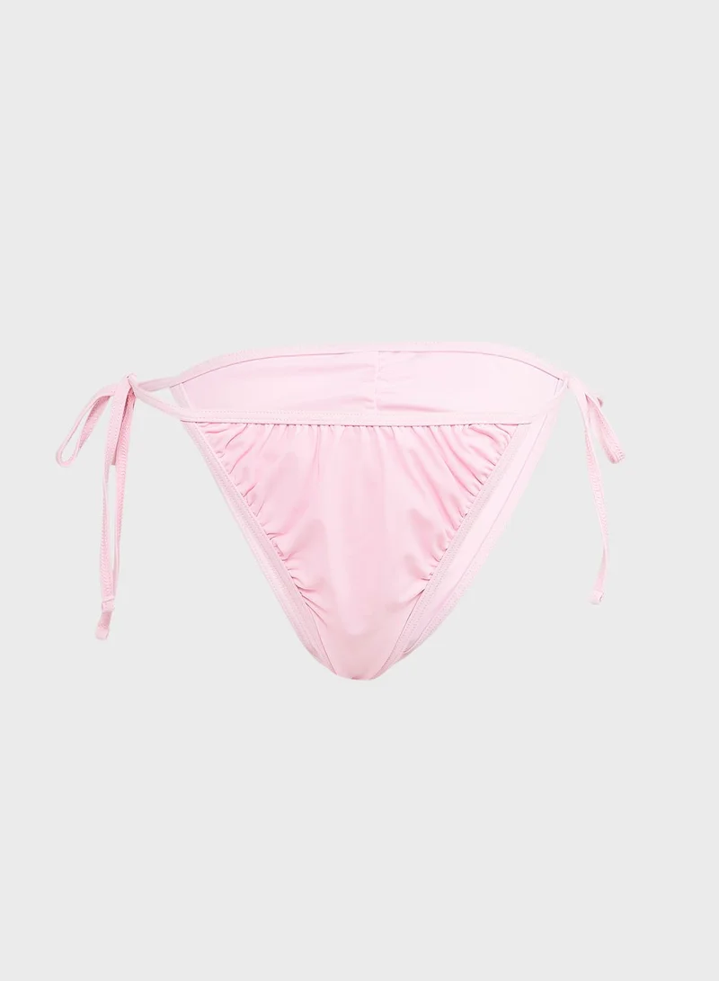 Missguided Ruched Thick Side Tie Bikini Bottom