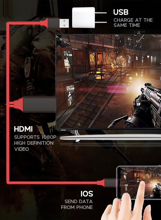 HDMI Audio Cable, Ultra-High-Speed 24 HD Lightning AV Cable, Supports High-Definition Video Transmission - Image 3