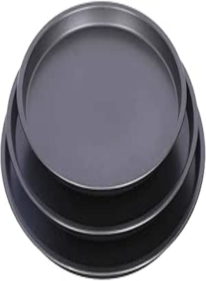 CC Aluminum Pizza Pan Set, 3 Pieces - Black
