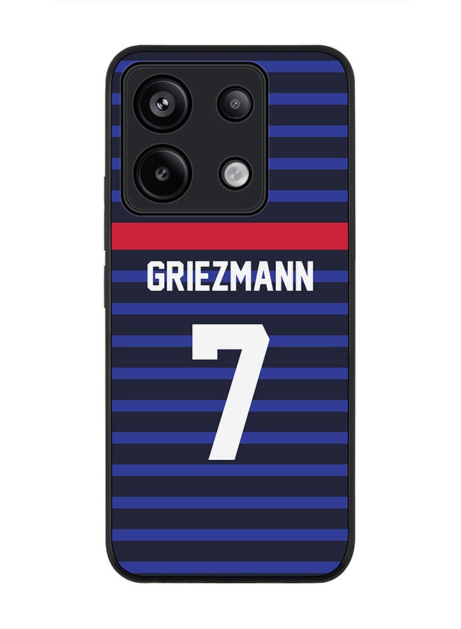 Stylizedd Rugged Black Edge Case for Xiaomi Redmi Note 13 Pro 5G, Slim fit Case Thin Cover -  Football Team - France, Player Name - Griezmann - Image 1