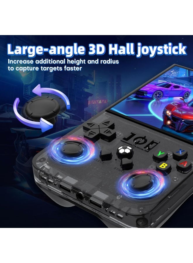 TIGER Retro Handheld Gaming Console with 4.0 Inch IPS Screen, Open Source Linux System, 4000mAh Battery, 64GB TF Card, Portable Pocket Arcade, Transparent Black - Image 4