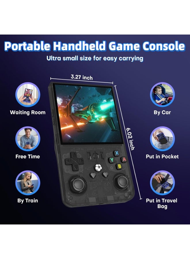 TIGER Retro Handheld Gaming Console with 4.0 Inch IPS Screen, Open Source Linux System, 4000mAh Battery, 64GB TF Card, Portable Pocket Arcade, Transparent Black - Image 3