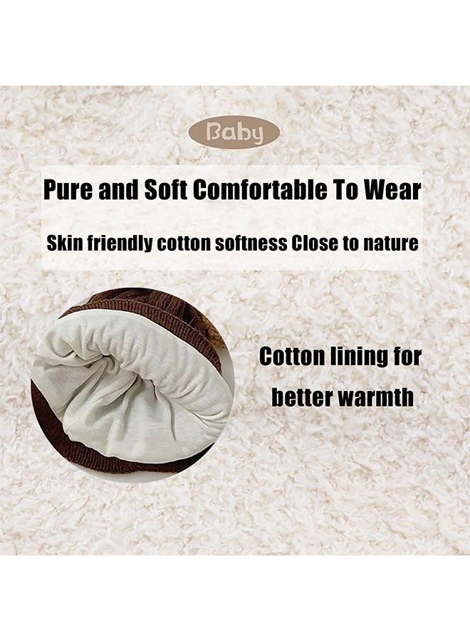 Baby Winter Beanie Hat, Baby Beanie Cap with Warm Earflaps,Toddler Infant Knitted Warm Winter Soft Cute Cap For Unisex Baby Boys And Girls - Image 5