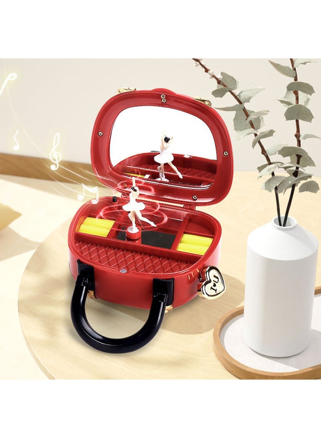 Handbag Satchel Music Box Music Box Swivel Girl Princess Student Day June 1 Children's Day Gift-Color:YL2059 White - Image 2