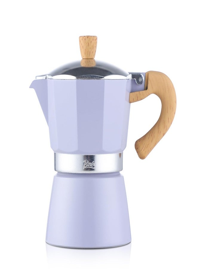 Bincoo Cute Espresso Maker Stovetop - Small Moka Pot 2 Espresso Cups/120ML,Espresso Pot Italian Coffee Maker for Home Camping Cafe Office (Purple) - Image 1