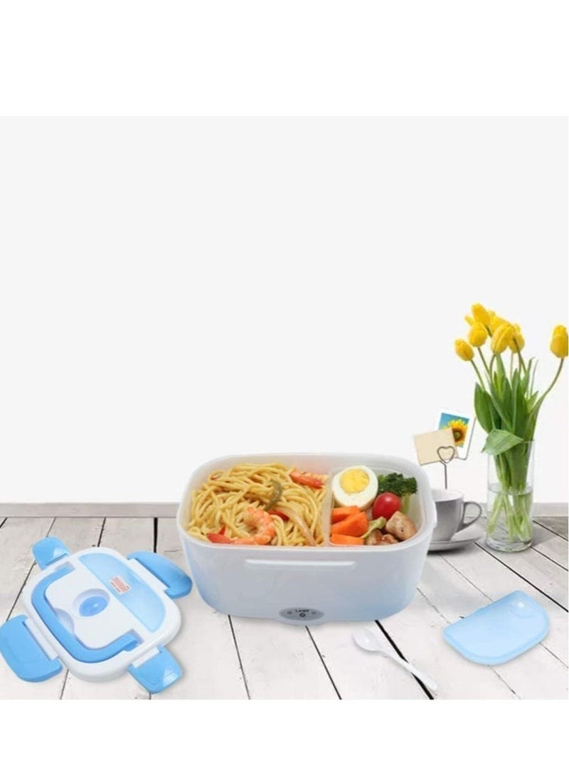 ELTRAZONE Electric Lunch Box 2 in 1, Portable Food Warmer Heating,Food-Grade Container, 12V 110V 40W Adapter, Car Truck Home Work Use, Spoon and 2 Compartments Included - Image 5