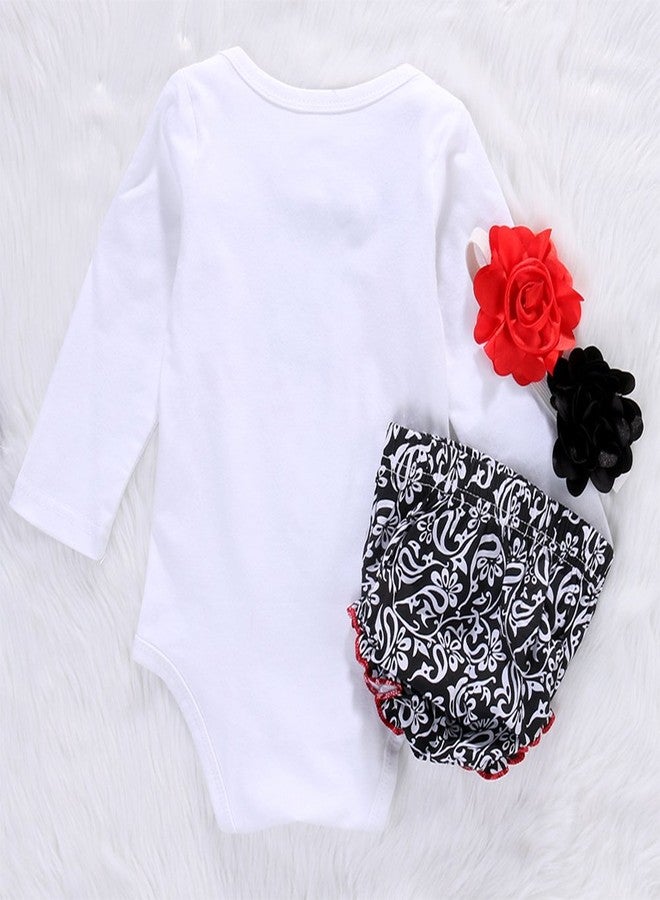stylesilove Baby Girls Grandma was Here Cotton Romper with Shorts and Headband 3pcs Outfit (White - Long Sleeve, 3 Months) - Image 2