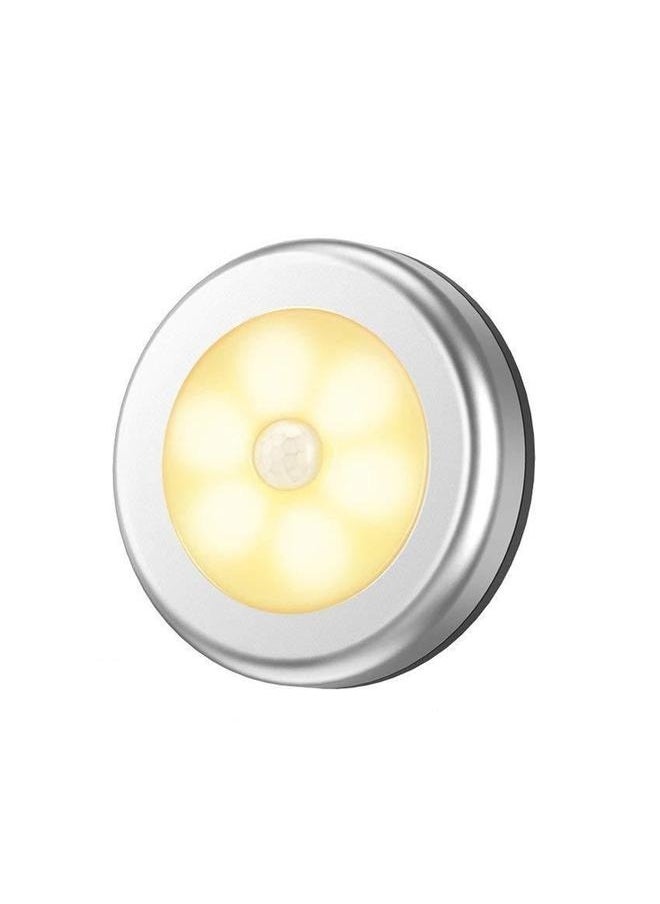 yongsheng 6-Pieces Cordless Battery-Powered LED Night Motion Sensor Light Yellow 8x8x2cm，Upgraded Motion Sensor Light, Cordless Battery-Powered LED Night Light, Closet Lights Stair Lights, Safe Lights for Hallway, Bathroom, Bedroom, Kitchen (Warm White - Pack of 6)  - Image 2