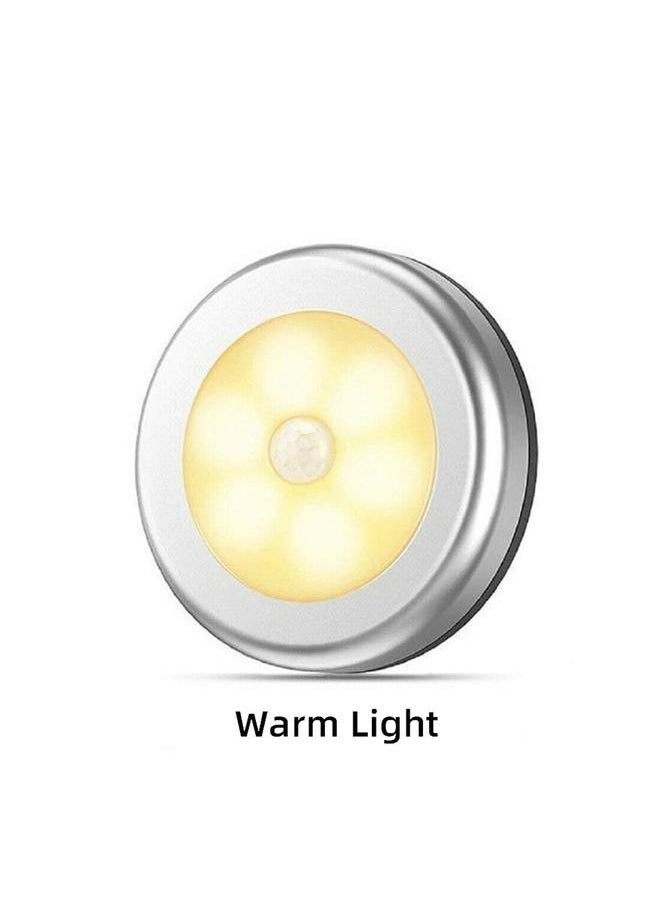 yongsheng 6-Pieces Cordless Battery-Powered LED Night Motion Sensor Light Yellow 8x8x2cm，Upgraded Motion Sensor Light, Cordless Battery-Powered LED Night Light, Closet Lights Stair Lights, Safe Lights for Hallway, Bathroom, Bedroom, Kitchen (Warm White - Pack of 6)  - Image 3