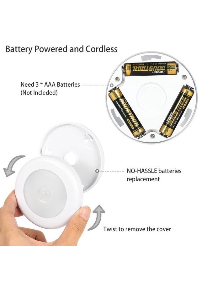 yongsheng 6-Pieces Cordless Battery-Powered LED Night Motion Sensor Light Yellow 8x8x2cm，Upgraded Motion Sensor Light, Cordless Battery-Powered LED Night Light, Closet Lights Stair Lights, Safe Lights for Hallway, Bathroom, Bedroom, Kitchen (Warm White - Pack of 6)  - Image 5