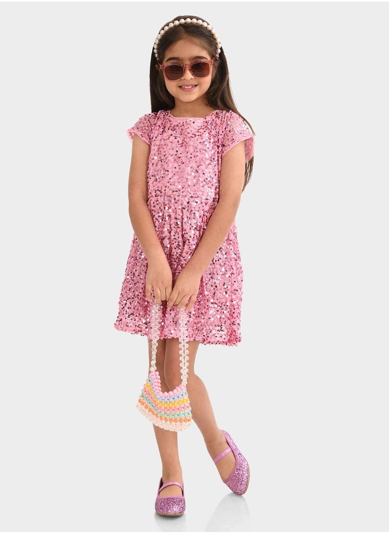 Regular Fit Printed Pink Cotton Dresses For Girls Round Neck Flat Collar Pull On 100 % Cotton - pzsku/Z81973BAD8C2331BF9971Z/45/_/1740301058/6971f173-74bb-4d38-b3fa-739b34452f45