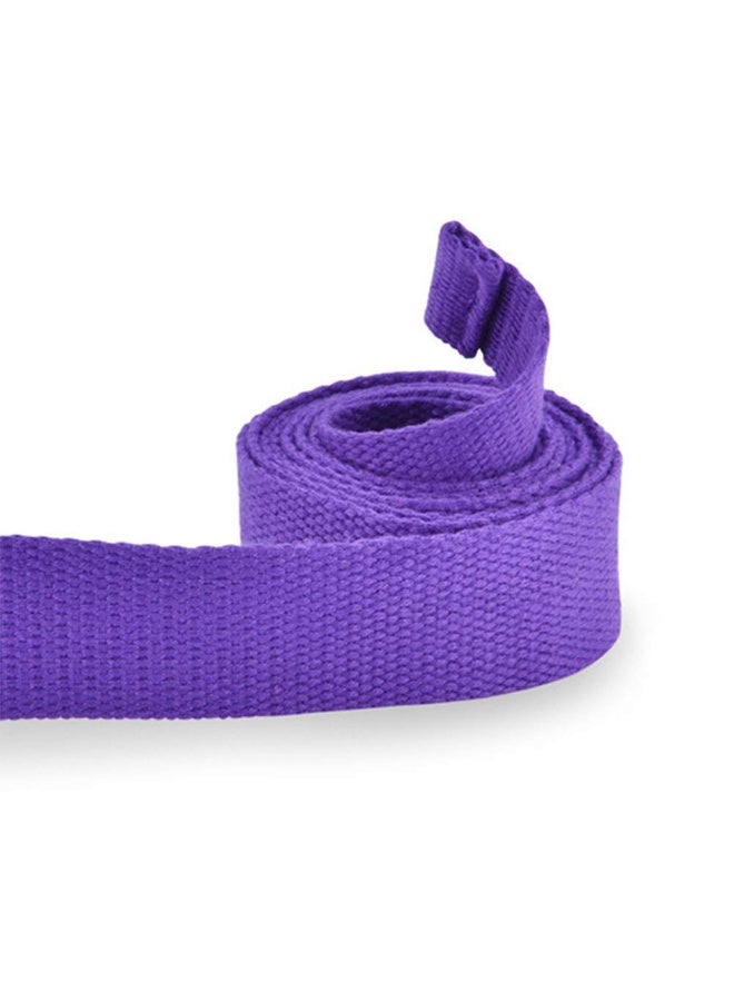 Yoga Stretch Strap for Pilates, 180cm Cotton Fitness Belt with Metal D-Ring Buckle for Flexibility and Leg Workouts, Purple - Image 2