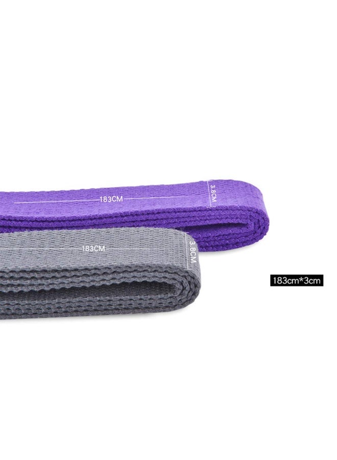 Yoga Stretch Strap for Pilates, 180cm Cotton Fitness Belt with Metal D-Ring Buckle for Flexibility and Leg Workouts, Purple - Image 5