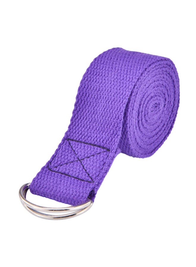 Yoga Stretch Strap for Pilates, 180cm Cotton Fitness Belt with Metal D-Ring Buckle for Flexibility and Leg Workouts, Purple - Image 3