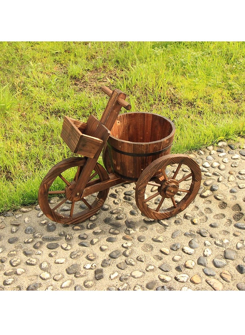 FFD Wooden Flowers Pot Cycle and Trolly Shaped Herb Vase Garden Decoration Items Bucket Fleshy Display Shelving Sturdy Storage Rack Plant Pots Holder - Image 2