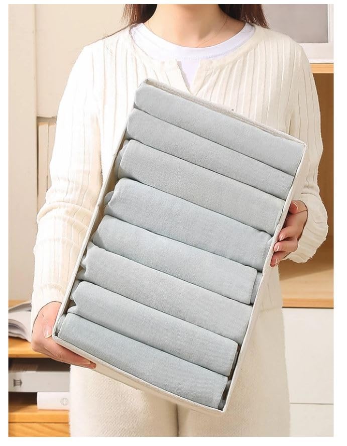 Styxon Fabric folding box home storage baskets clothes bins storage for closet collapsible laundry hamper cotton storage basket clothes organizer baskets for shelves home organizer - Image 5