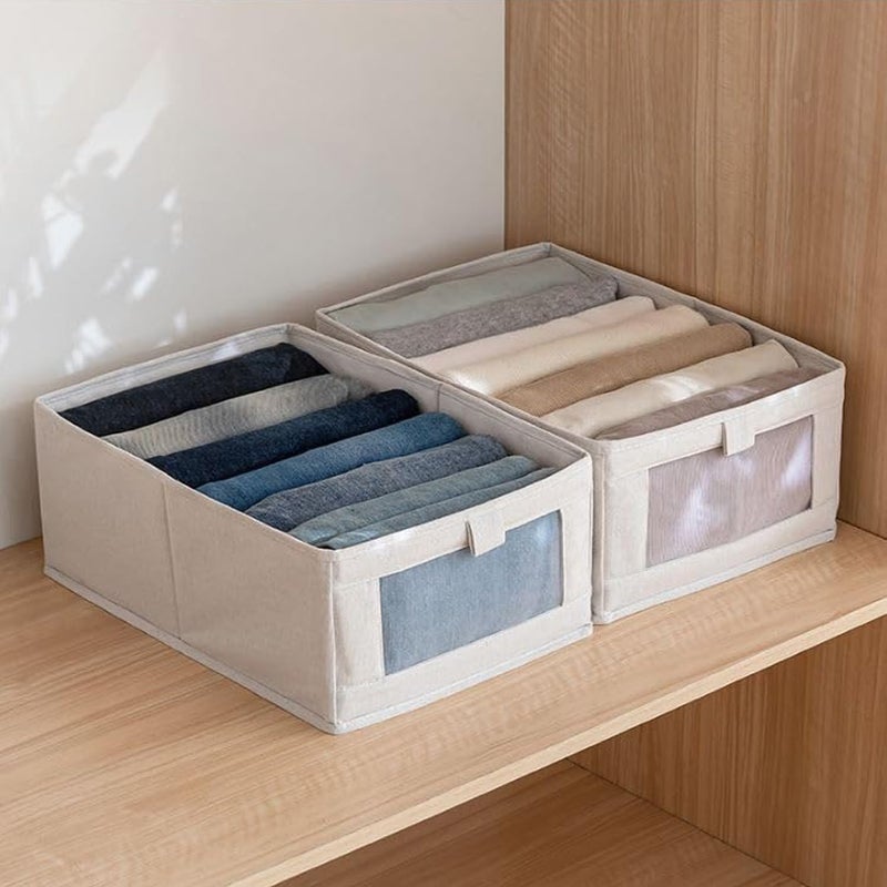Styxon Fabric folding box home storage baskets clothes bins storage for closet collapsible laundry hamper cotton storage basket clothes organizer baskets for shelves home organizer - Image 1