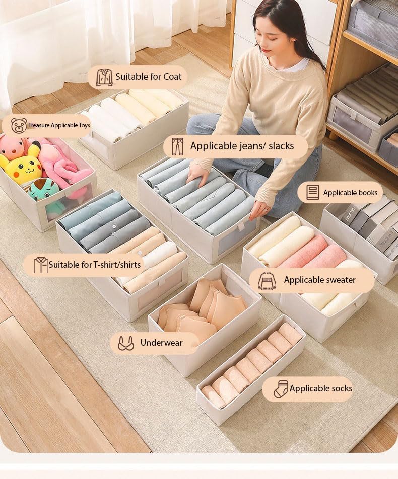 Styxon Fabric folding box home storage baskets clothes bins storage for closet collapsible laundry hamper cotton storage basket clothes organizer baskets for shelves home organizer - Image 3