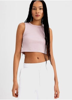 Woman Sleeveless Slim Fit Knitted Tank Top