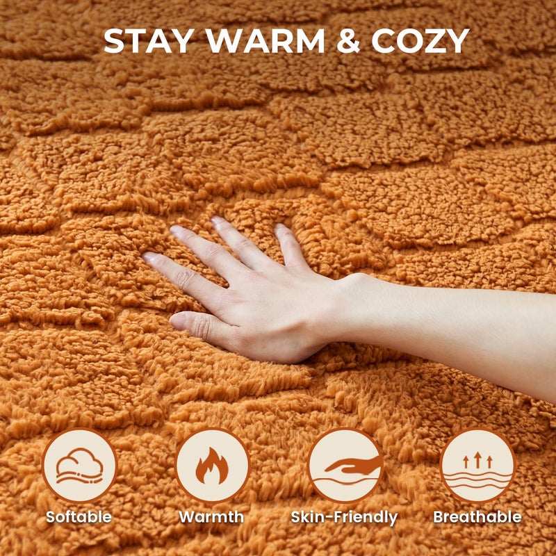 HelaSnug Electric Heated Mattress Pad King Size Heating Mattress Pad Dual Control 78x80IN Sherpa Warm Winter Deep Pocket 6 Heat Settings 1-9-Hour Timer Auto-Off Machine Washable Mocha Mousse New Launch - Image 5