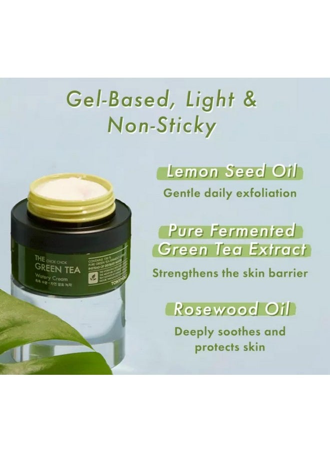 TONYMOLY TONYMOLY The Chok Chok Green Tea Watery Moisture Cream, Intense Skin Hydration with Green Tea Extract and Antioxidants, 3.4 oz.  - Image 3
