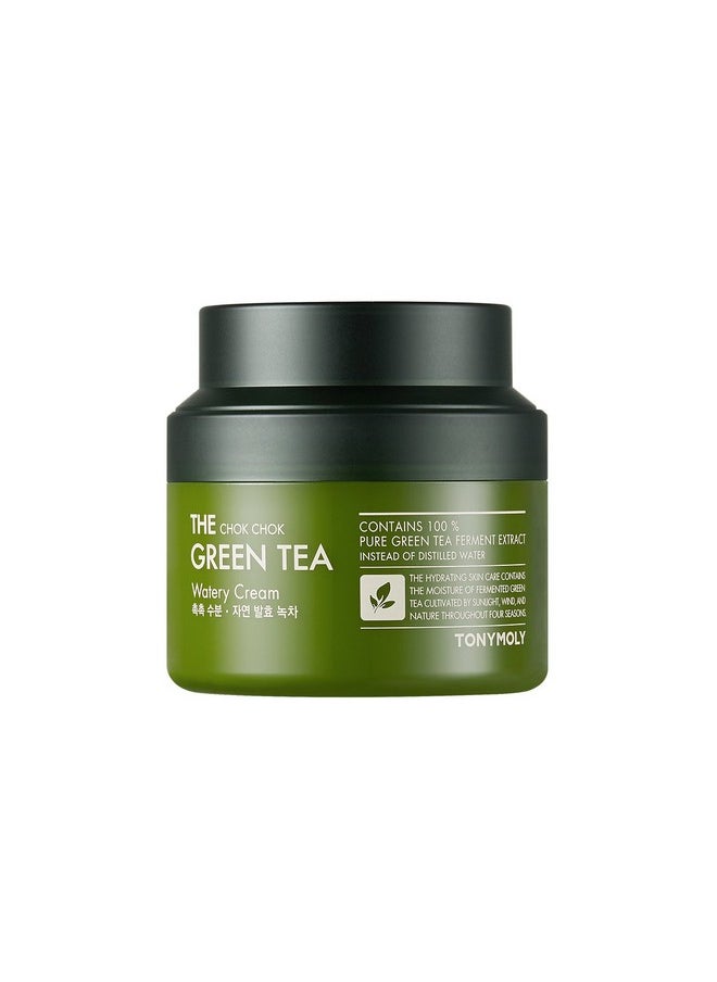 TONYMOLY TONYMOLY The Chok Chok Green Tea Watery Moisture Cream, Intense Skin Hydration with Green Tea Extract and Antioxidants, 3.4 oz.  - Image 1