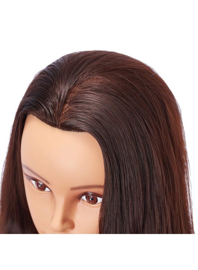 هيرلينك رأس مانيكان من Hairlink بمقاس 26-28 بوصة مصنوع من الألياف الصناعية لتدريب تصفيف الشعر، دمى مانيكان للتجميل مع حامل (6611LB0420) - Image 4