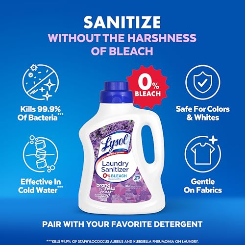Lysol Disinfectant Laundry Sanitizer & Scent Booster, Laundry Detergent Additive, Color Safe Bleach Alternative, Laundry Odor Eliminator, Kills Bacteria & Viruses, Lavender Scent, 90 Fl Oz - Image 5