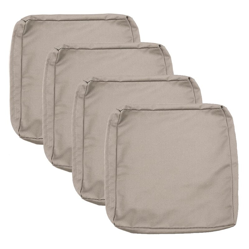 Sqodok Patio Cushion Covers 19x19 Waterproof Outdoor Cushion Covers Replacement 2Pack Patio Cushion Seat Slicovers with Ties  Pillow Covers for Chair  Tan - Image 4