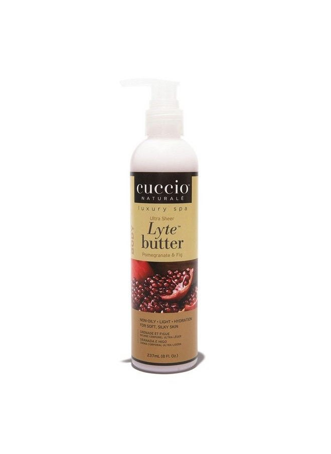 Cuccio Naturale Lyte Ultrasheer Body Butter Replenishing Scented Moisturizer Cream Deep Hydration To Repair Dry Skin All Natural Crueltyfree Formula Pomegranate And Fig 8 Oz  - Image 2
