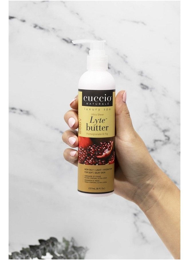 Cuccio Naturale Lyte Ultrasheer Body Butter Replenishing Scented Moisturizer Cream Deep Hydration To Repair Dry Skin All Natural Crueltyfree Formula Pomegranate And Fig 8 Oz  - Image 5
